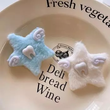 4 шт., милые маленькие зубы, крылья ангела, плюшевые звезды, заколка для волос, заколка для волос с боковой стороны BB для девочек, детские головные уборы, заколки, аксессуары для женщин