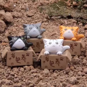 4 шт. милые мини-кошки, украшения для сада, котят, украшения для детей, украшения детской комнаты, игрушки, миниатюрные фигурки, подарки