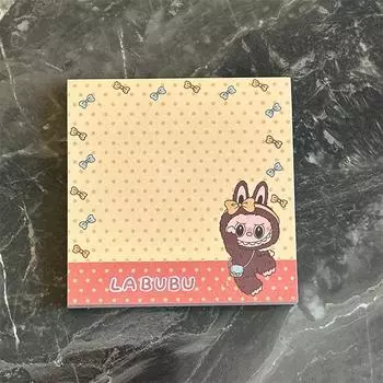 4 шт. Милые самоклеящиеся стикеры Labubu, мультяшные каваи, блокнот для заметок, мини-портативный блокнот, школьные принадлежности, студенческая канцелярия