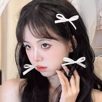 4 шт. милые заколки-бантики для волос в балетном стиле, заколка-бантик из ленты, мини-заколка для челки для женщин и девочек, милые аксессуары для волос синий