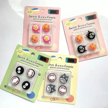 4 шт., милый мультяшный чехол для большого пальца, защитный чехол для джойстика для Nintendo Switch NS Lite, чехол для контроллера Joy-con A