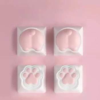 4 шт. милый розовый колпачок для клавиш в виде кошачьей лапки корги для механической клавиатуры ПК геймерская клавиатура DIY ПК силиконовый колпачок для клавиш крестообразный вал универсальный