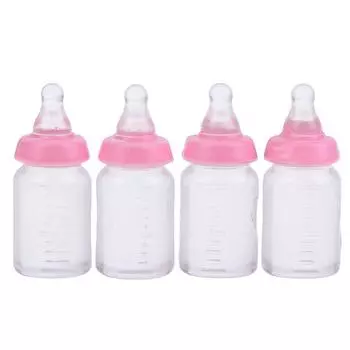 4 шт. Мини-бутылочка для молока 1:12 Миниатюрный кукольный домик Детская молочная бутылочка Декор для кукольного домика