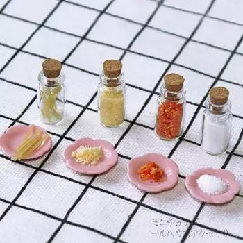 4 шт. Мини-бутылочка для приправ и еды Diy 1/12 кукольный домик миниатюры кухня еда