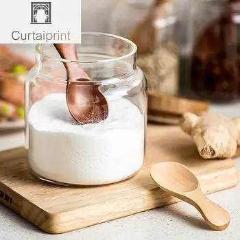 4 шт., мини-деревянные ложки, маленькая кухонная ложка для специй, приправ, сахара, чая, кофе, совок с короткой ручкой, деревянная детская ложка, кухонные гаджеты