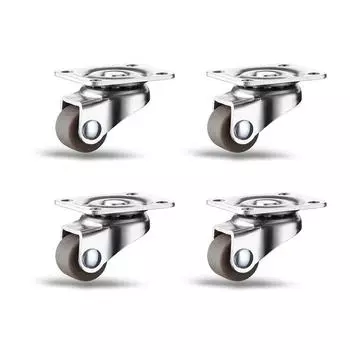 4 шт. мини-ролик 0,5 дюйма, низкопрофильные резиновые крошечные поворотные ролики, для мелкой бытовой техники, мебели, ящиков для хранения игрушечных тележек Hard glue