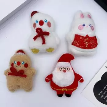 4 шт. Мини рождественские куклы украшения мультфильм плюшевые куклы/брошь булавка/подвеска набор рождественский Санта снеговик A Sets