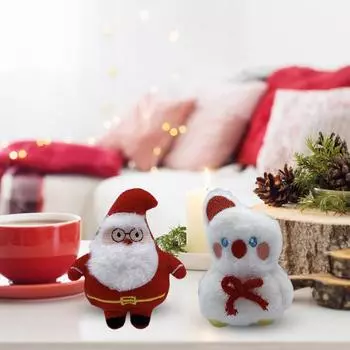 4 шт. Мини рождественские куклы украшения мультфильм плюшевые куклы/брошь булавка/подвеска набор рождественский Санта снеговик A Sets
