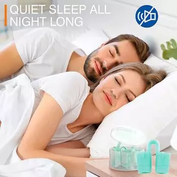 4 шт. Мини силиконовые носовые пробки устройство против храпа набор носовых пробок против храпа вентиляция носа носовой зажим сон против храпа синий