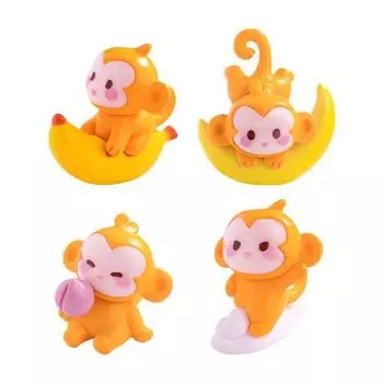 4 шт. Миниатюры обезьян, смола, мини-фигурки обезьян, мультяшные миниатюрные статуэтки обезьян для стола, DIY микро-ландшафт 4pcs