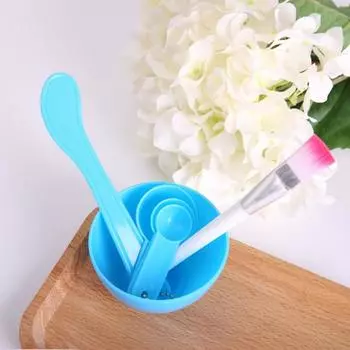 4 шт., миска для маски для лица «сделай сам», кисточка для смешивания, ложка для макияжа, палочка для лица, набор инструментов для красоты, косметическая кисть для макияжа, ложка-карандаш, инструмент для маски зелёный