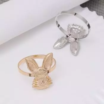 4 шт. многоцелевые кольца для салфеток в виде кролика металлические пряжки для салфеток держатель для салфеток в виде кролика украшение для дома Style 3