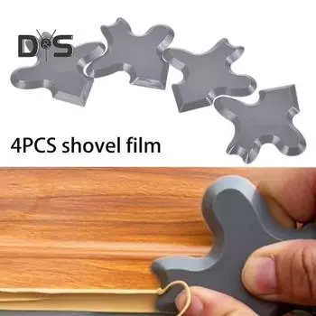 4 шт. многофункциональные скребки для быстрой обрезки клея с эргономичной ручкой, компактные портативные скребки для удаления клея и краски 4pcs