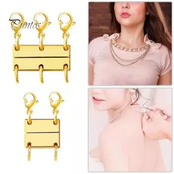 4 шт. Многослойная застежка для ожерелья Магнитная соединительная застежка для ожерелья Многослойный разделитель ожерелья Простые в использовании штабелируемые застежки для нескольких ожерелий A