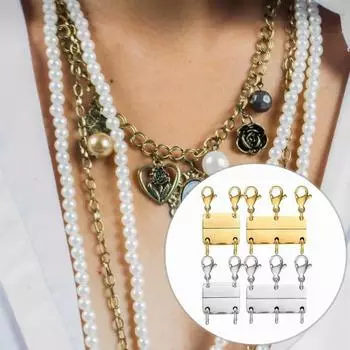 4 шт. Многослойная застежка для ожерелья Магнитная соединительная застежка для ожерелья Многослойный разделитель ожерелья Простые в использовании штабелируемые застежки для нескольких ожерелий