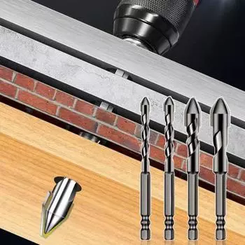 4 шт. модернизированные эксцентриковые спиральные сверла высокой твердости, нержавеющие, устойчивые к коррозии, набор многофункциональных сверл с косой головкой серый