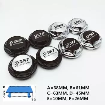 4 шт. модифицированная центральная крышка ступицы Sport Edition Автомобильная пылезащитная центральная крышка колеса Колпаки 68 мм Крышка с логотипом центра шины Модификация автомобиля