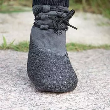 4 шт. модная нескользящая уличная однотонная обувь для собак, водонепроницаемая вязаная защита для лап собаки с регулируемыми ремнями 0