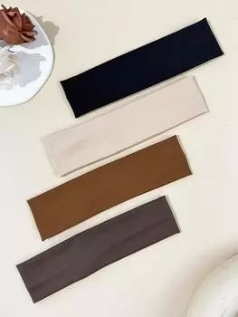 4 шт. Модная однотонная повседневная универсальная простая спортивная фитнес-повязка на голову