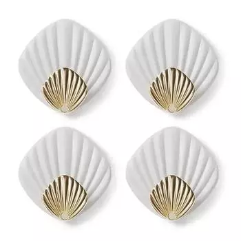 4 шт. модные настенные крючки в форме ракушки, прочный клейкий крючок с бесплатной перфорацией, настенный бесшовный клей для ванной комнаты и кухни белый
