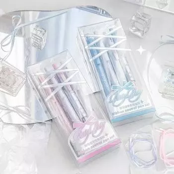 4 шт. модные простые милые гелевые ручки для детей, однотонные балетные канцелярские принадлежности, гелевая ручка для письма, школьные принадлежности