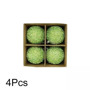 4 шт. модные рождественские шары жемчужные блестки елка подвеска подвесные украшения домашний декор вечеринка сцена зелёный