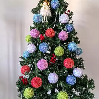 4 шт. модные рождественские шары жемчужные блестки елка подвеска подвесные украшения домашний декор вечеринка сцена