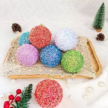 4 шт. модные рождественские шары жемчужные блестки елка подвеска подвесные украшения домашний декор вечеринка сцена розовый