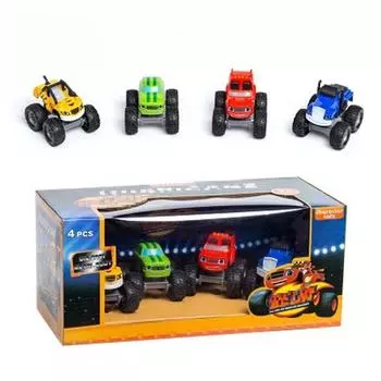 4 шт. Monstere Machines Car Toys Russian Miracle Crusher Truck Vehicles Figure Blazed Toys For Children Birthday Gifts