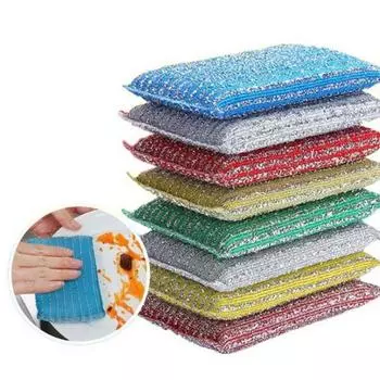 4 шт. моющаяся чистящая губка, легко чистящаяся, случайный цвет, сильное обеззараживающее средство для мытья посуды для ежедневного использования 4pcs
