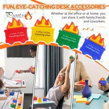 4 шт. мяч для снятия стресса в виде пламени мусорного контейнера, портативная позитивная пылающая игрушка для сдавливания мусорного контейнера для детей и подростков, успокаивающая игрушка для сдавливания мусорного контейнера для детей и подростков 4pcs