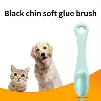 4 шт., мягкая клейкая зубная щетка для домашних животных, зубная щетка для собак, кошка, щетка для чистки рта, щетка для волос, черный подбородок, чистящие средства для домашних животных 4pcs