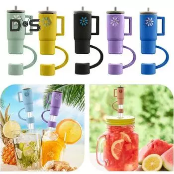 4 шт., мягкая соломинка для питья, пищевой класс, красивая крышка соломинки для стакана