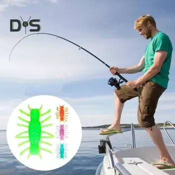 4 шт. мягкие бионические рыболовные приманки для креветок Shake, реалистичный дизайн, тонущие приманки, пресноводные, яркие цвета, естественное плавание, рыболовные снасти на открытом воздухе B