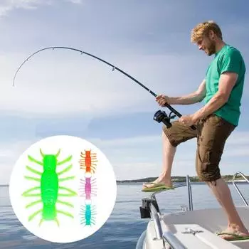 4 шт. мягкие бионические рыболовные приманки для креветок Shake, реалистичный дизайн, тонущие приманки, пресноводные, яркие цвета, естественное плавание, рыболовные снасти на открытом воздухе B