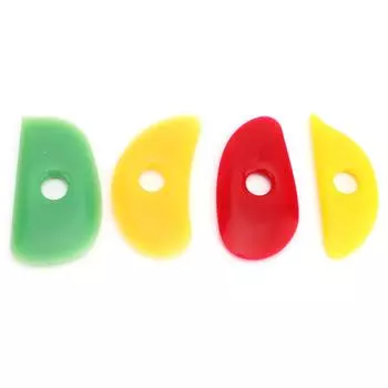 4 шт. мягкие силиконовые ребра гончарные керамические инструменты для лепки сглаживания и придания формы желтый Ro