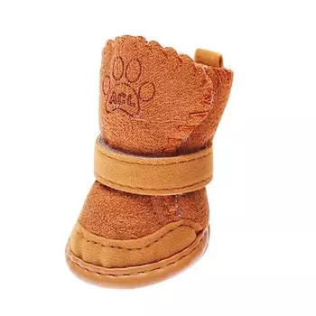 4 шт. мягких зимних сапог для домашних животных, зимняя теплая обувь, водонепроницаемая прочная повседневная обувь для маленьких, средних и больших собак, зимние ботинки для собак XS