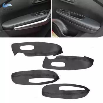 4 шт., мягкий кожаный чехол на подлокотник для Renault Kadjar 2016 2017 2018, подлокотник внутренней двери, панель, кожный покров, наклейка, отделка с инструментами чёрный