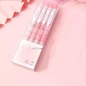 4 шт. Мультяшная милая гелевая ручка шариковая ручка 0,5 мм черная ручка для подписи (Черные чернила)