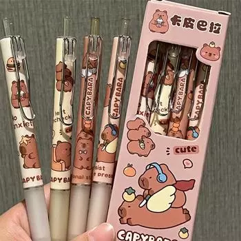 4 шт. мультяшная милая капибара гелевая ручка канцелярские принадлежности школьные канцелярские принадлежности детский подарок 4Pcs/set