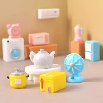 4 шт. мультяшные мини-статуэтки из смолы, имитация мебели, бытовая техника, орнамент, креативные украшения для дома своими руками, аксессуары для подарков A11