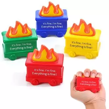 4 шт. Мусорный контейнер с огнем, мяч для снятия стресса, портативная позитивная пылающая мусорная игрушка для сдавливания