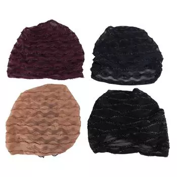 4 шт мусульманская внутренняя шапочка хиджаб кружево и хлопок эластичная УФ-защитная эластичная шапка-тюрбан