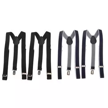 4 шт. Мужские подтяжки ретро черные Y-образные сзади 2,5-4,3 фута растягивающиеся мужские подтяжки для делового платья