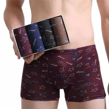 4 шт. Мужские трусы L-4XL Мужское нижнее белье Дышащее Мужские боксеры Быстросохнущее Мужское нижнее белье U выпуклые Шорты Боксеры 4X