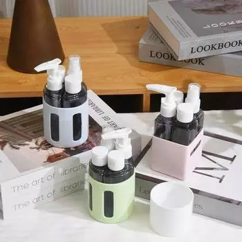 4 шт./набор 60 мл дорожный многоразовый флакон портативный герметичный многоразовый лосьон шампунь косметический пресс-спрей диспенсер бутылка пустой контейнер для туалетных принадлежностей Square светло-серый