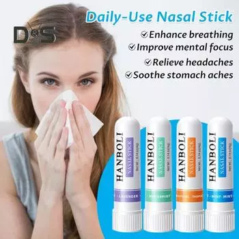 4 шт./набор эфирных масел для носа с ароматом мяты перечной, тропической зимней мяты и лаванды, ежедневное освежение, снятие усталости, ароматерапия, ингалятор, палочка 4pcs