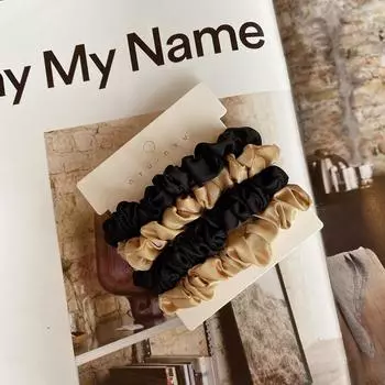 4 шт./набор атласные шелковые резинки для волос эластичные резинки для волос женские маленькие однотонные держатели для хвоста резинки для волос резинки для волос аксессуары для волос для девочек