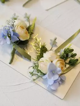 4 шт. набор бутоньерок на запястье с камелией для мужчин, свадебный наручный цветок для невесты, подружки невесты, декор для выпускного вечера, свадебный ужин, свадебный выпускной вечер жёлтый