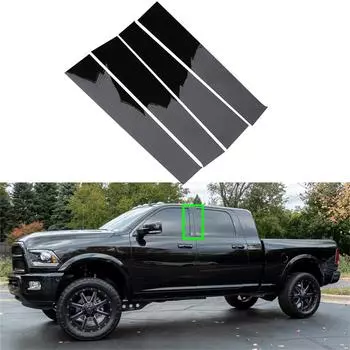 4 шт., набор черных стоек для пианино, комплект накладок на дверь для Dodge RAM 1500 2500 3500 2009-2018
